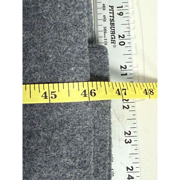 Vintage Harve Bernard Wool Shearling‎ Collar Long Over Coat Womens 10 Gray Union - Picture 16 of 16